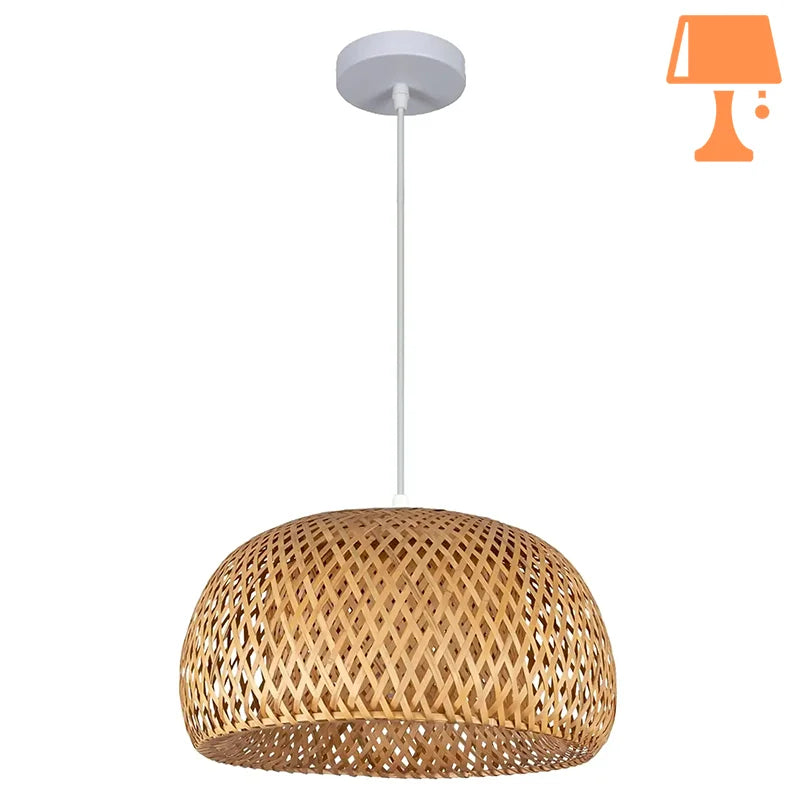 abat-jour suspension bambou design