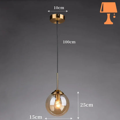 abat-jour suspension verre transparent