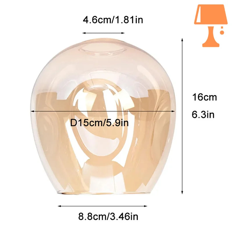 Abat jour verre jaune original