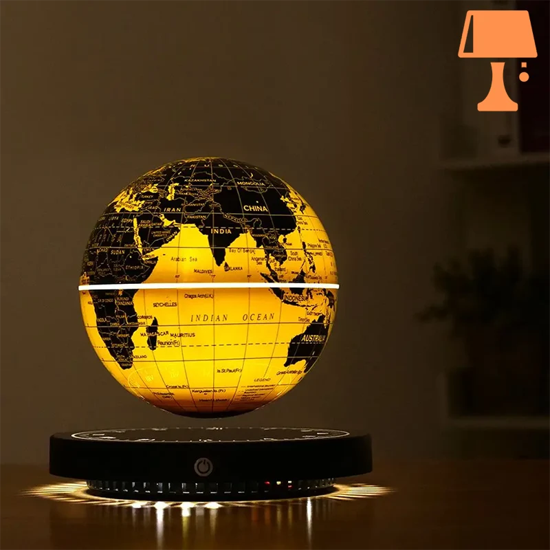 globe lampe de chevet noir et dorée