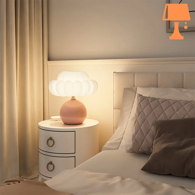 grosse lampe de chevet chambre rose