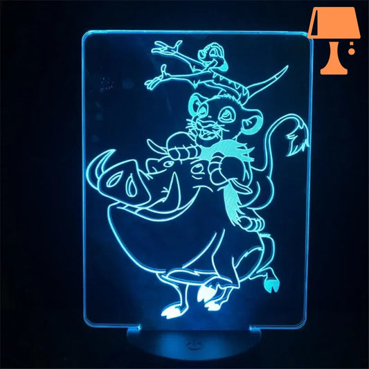 Lampe 3D Roi Lion Design