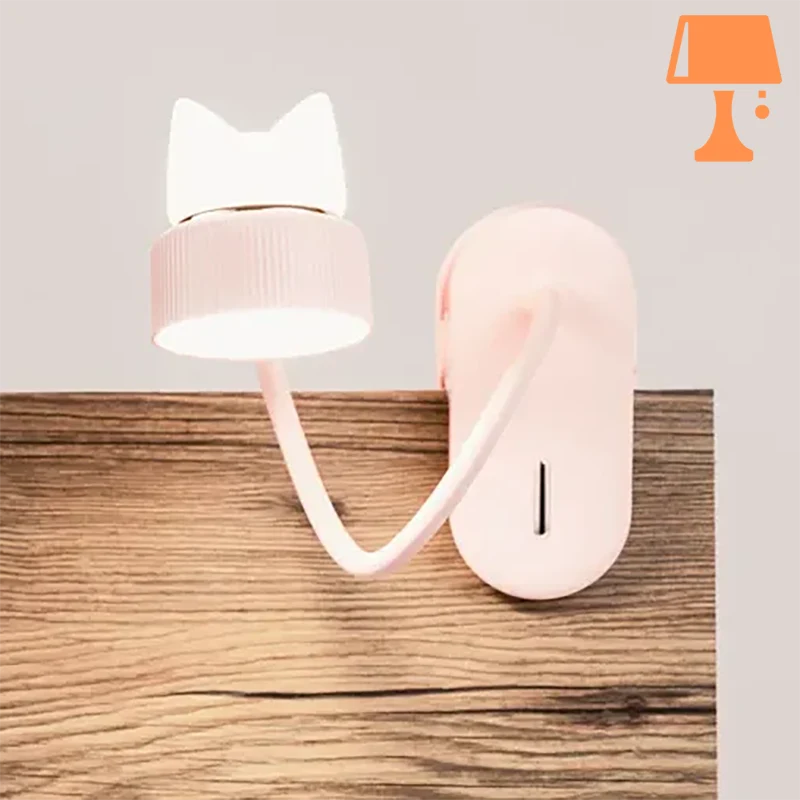 lampe de chevet a accrocher au lit rose