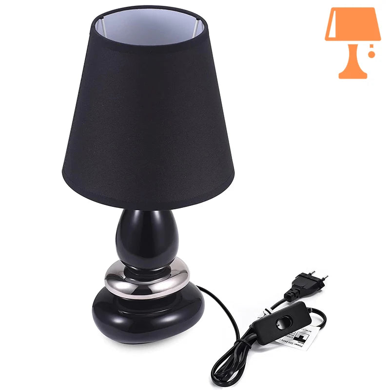 lampe de chevet abat jour noir câble