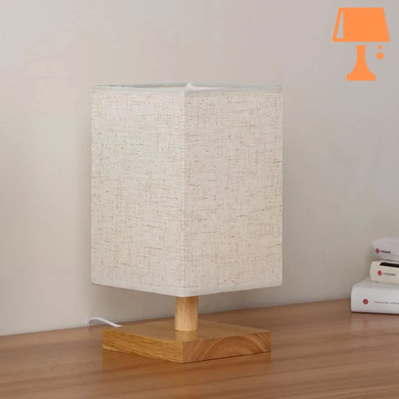 lampe de chevet abat jour rectangulaire bois