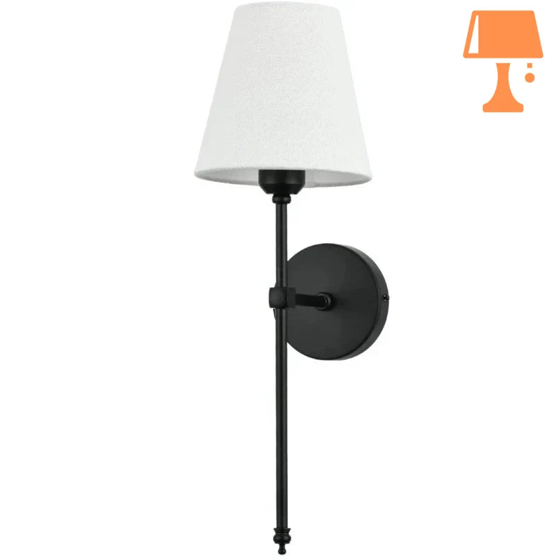 lampe de chevet accroché au mur noir