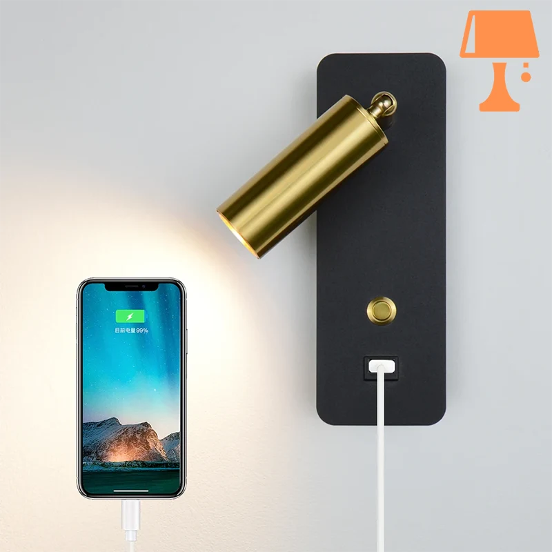 lampe de chevet accrocher au mur usb