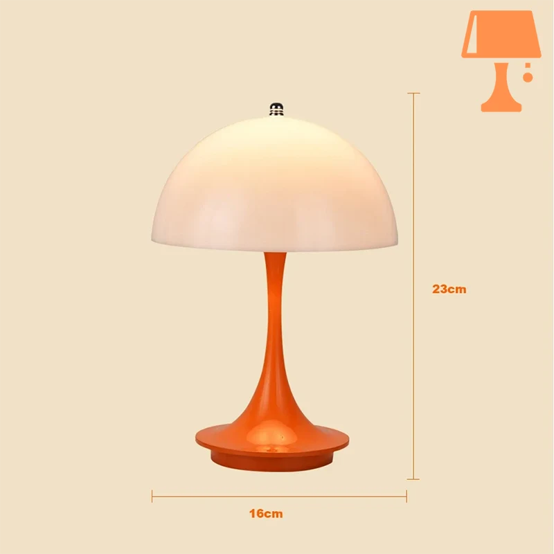 lampe de chevet adulte orange mesure