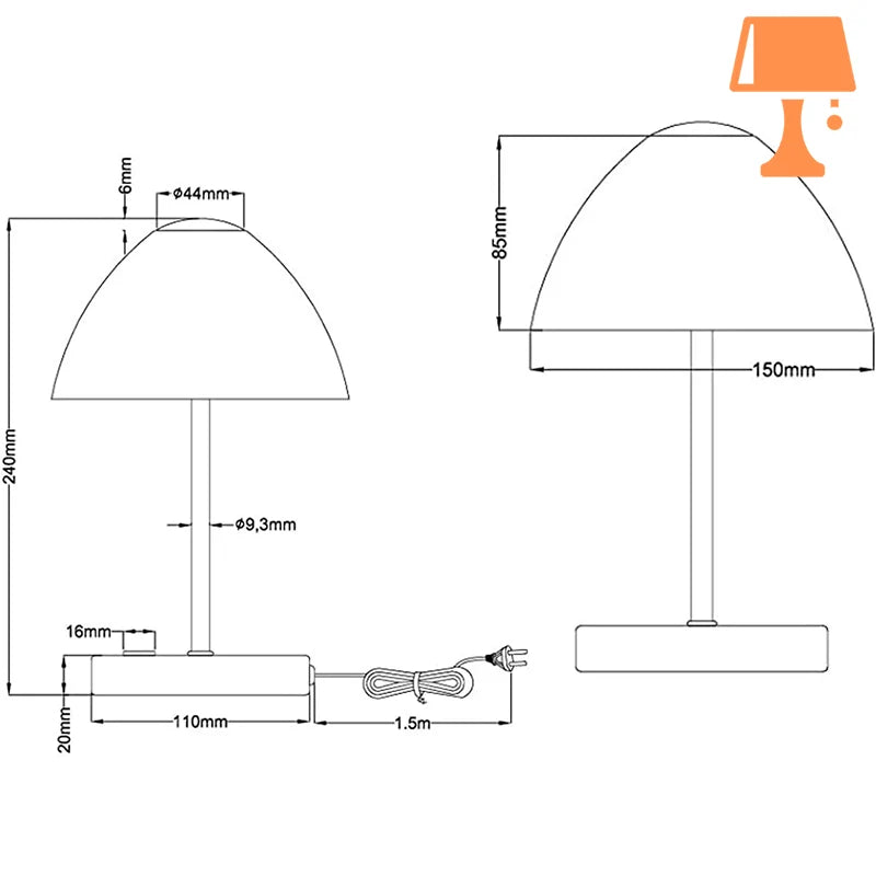 lampe de chevet ancienne en laiton mesure