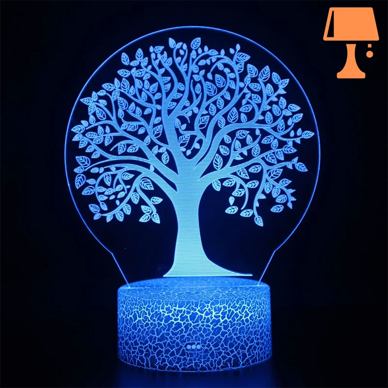 lampe de chevet arbre bleu