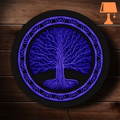 lampe de chevet arbre de vie violet