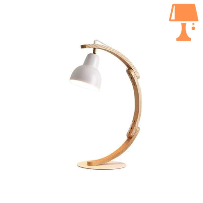 lampe de chevet artisanale en bois et blanc