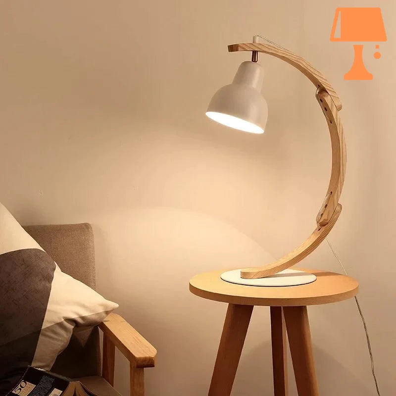 lampe de chevet artisanale en bois salon