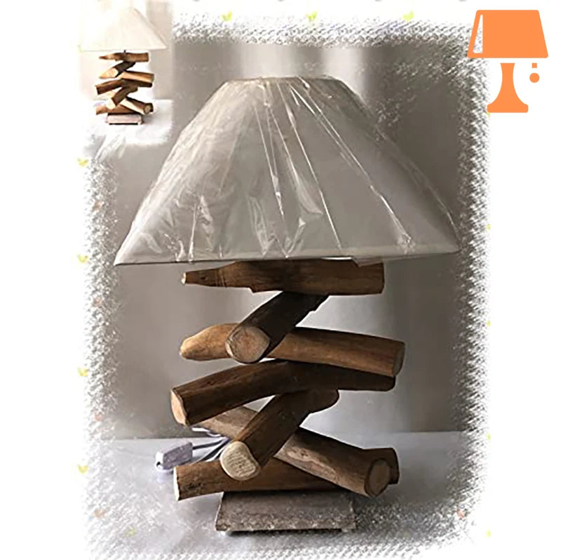 lampe de chevet artisanale bois