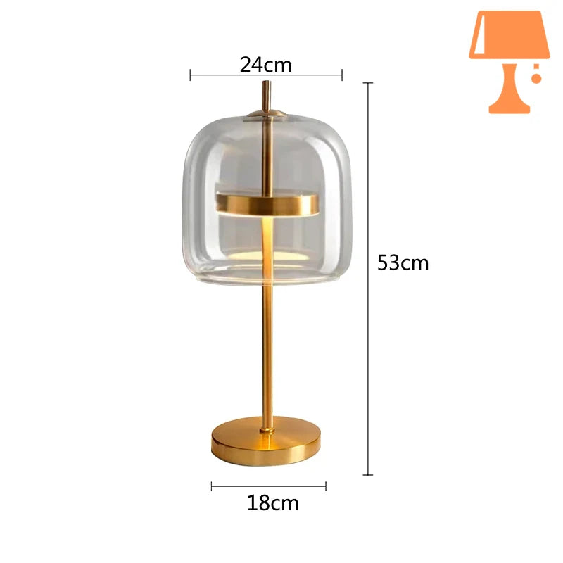 lampe de chevet avec abat jour en verre design