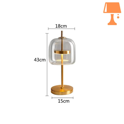 lampe de chevet avec abat jour en verre petite