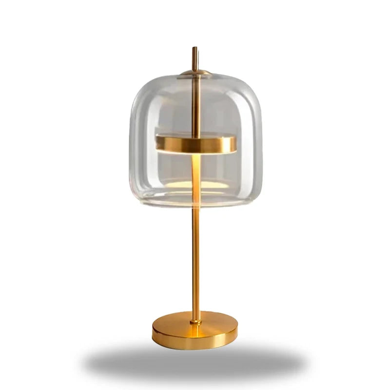 lampe de chevet avec abat jour en verre