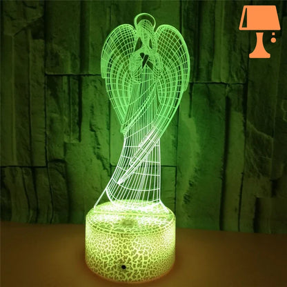 lampe de chevet avec ange vert