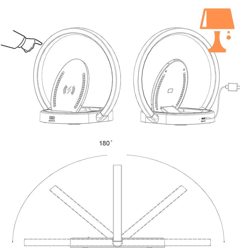 lampe de chevet avec chargeur téléphone tactile