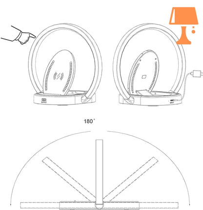 lampe de chevet avec chargeur téléphone tactile