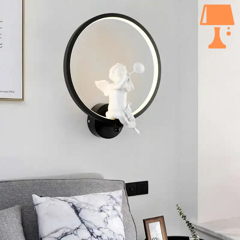 lampe de chevet avec des anges chambre