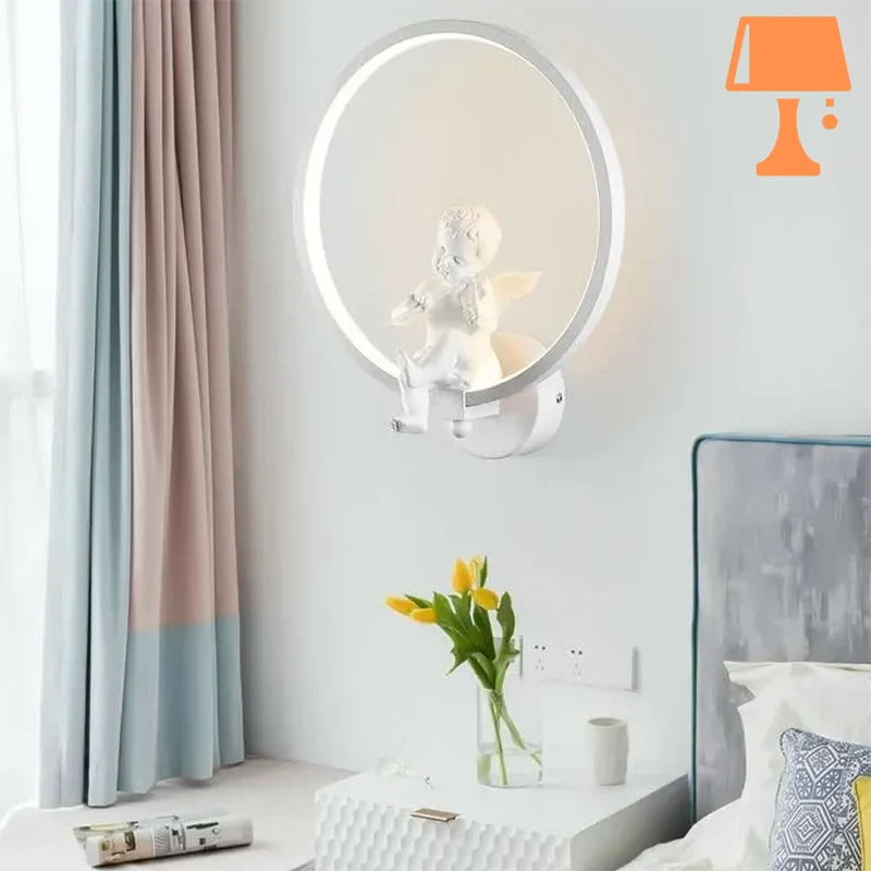 lampe de chevet avec des anges style murale