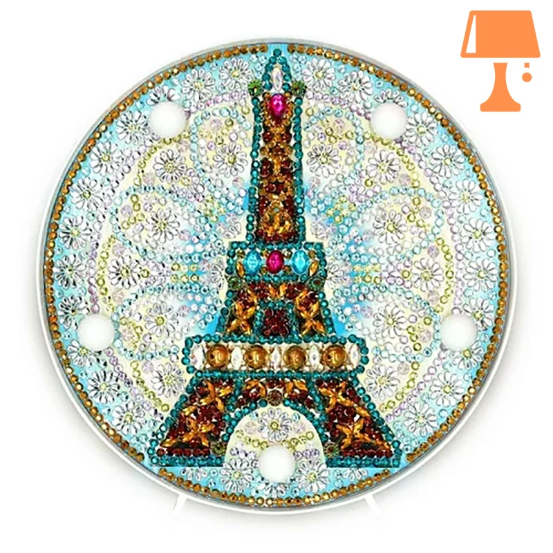 lampe de chevet avec perles terre eiffel