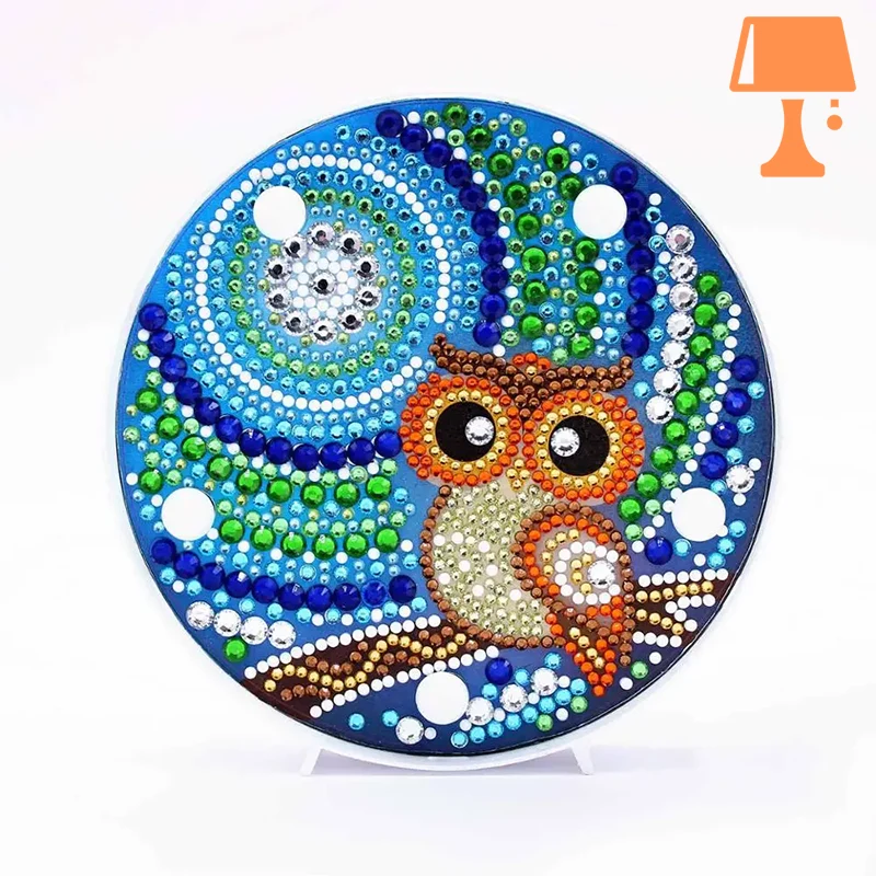 lampe de chevet avec perles chouette