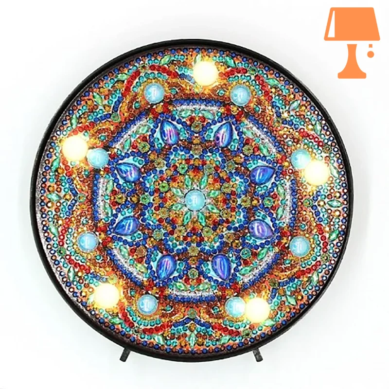 lampe de chevet avec perles mandala