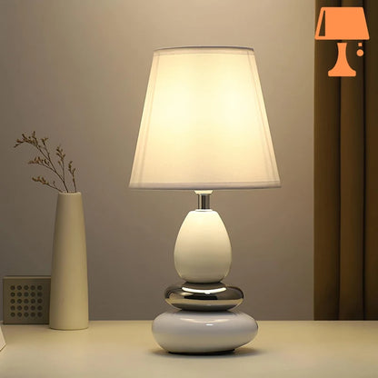 lampe de chevet avec pied en galet table