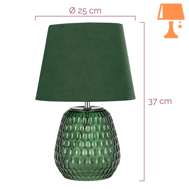 lampe de chevet avec pied en verre mesure