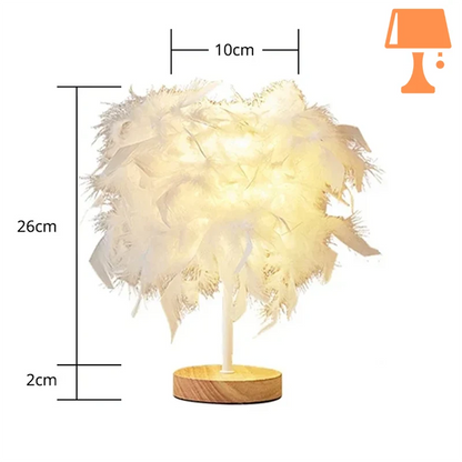 lampe de chevet avec plumes mesure