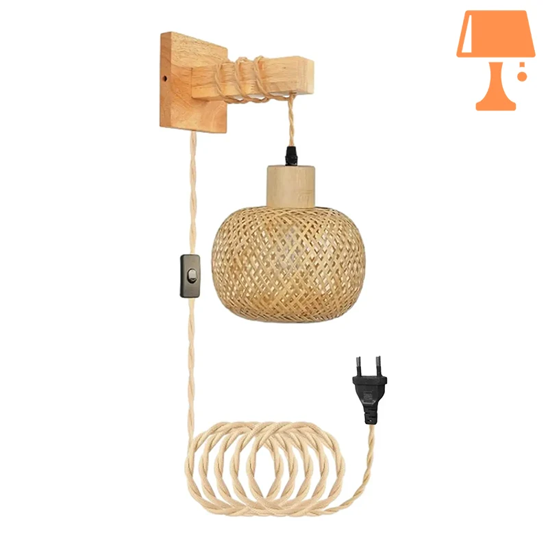 lampe de chevet avec prise bambou