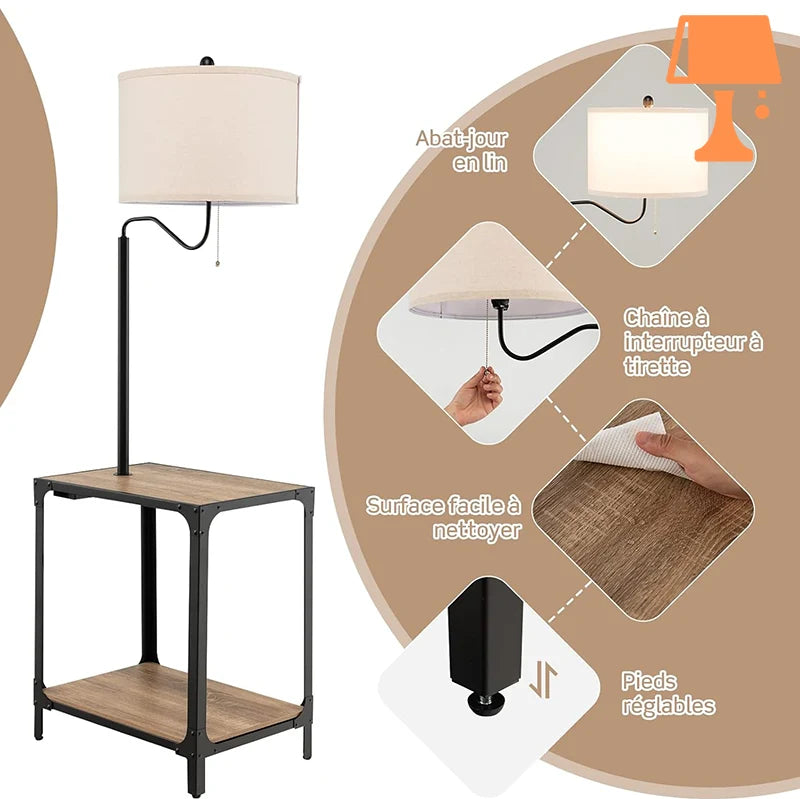 lampe de chevet avec tablette option