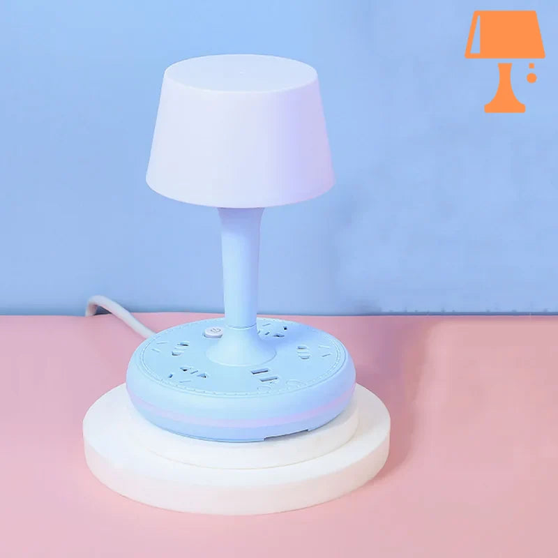 lampe de chevet avec usb bleu