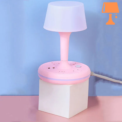 lampe de chevet avec usb rose