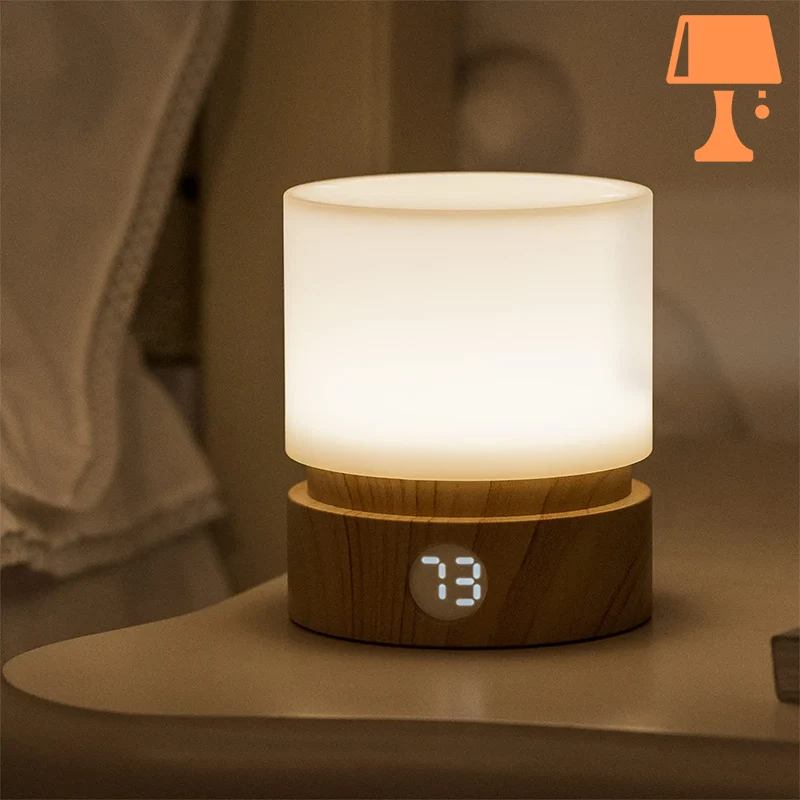 lampe de chevet avec veilleuse bois