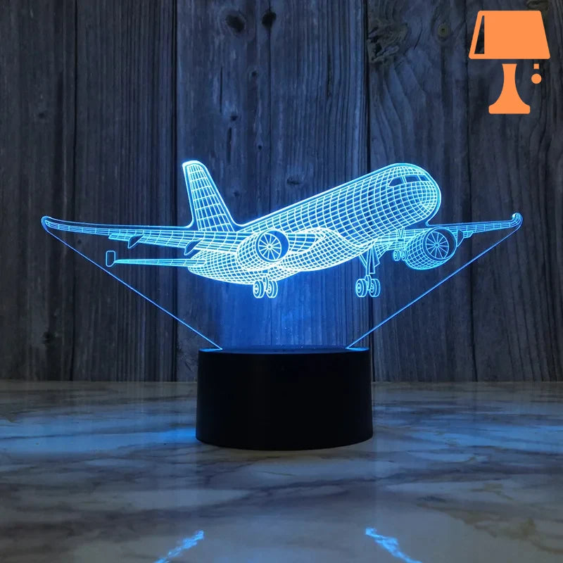 lampe de chevet avion bleu