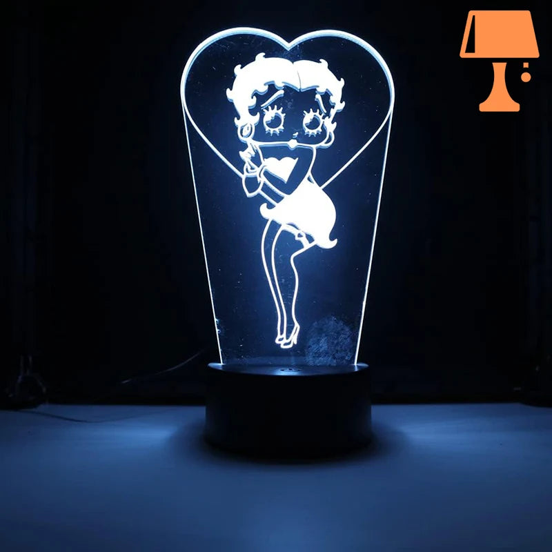 lampe de chevet betty boop bleu