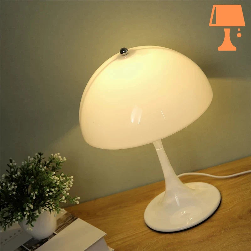 lampe de chevet blanche métal pied