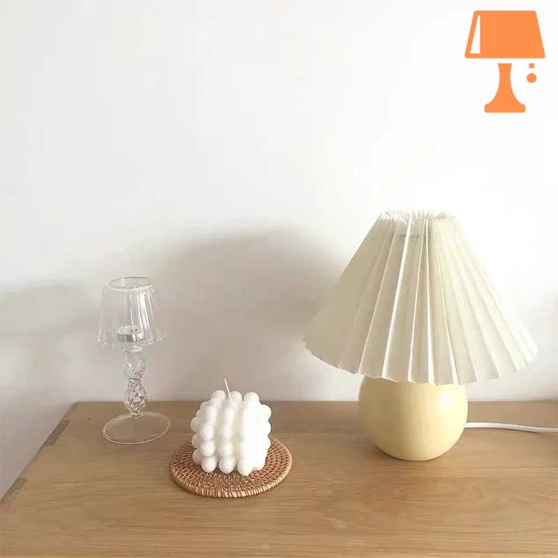 Lampe de Chevet Blanche Vintage Table