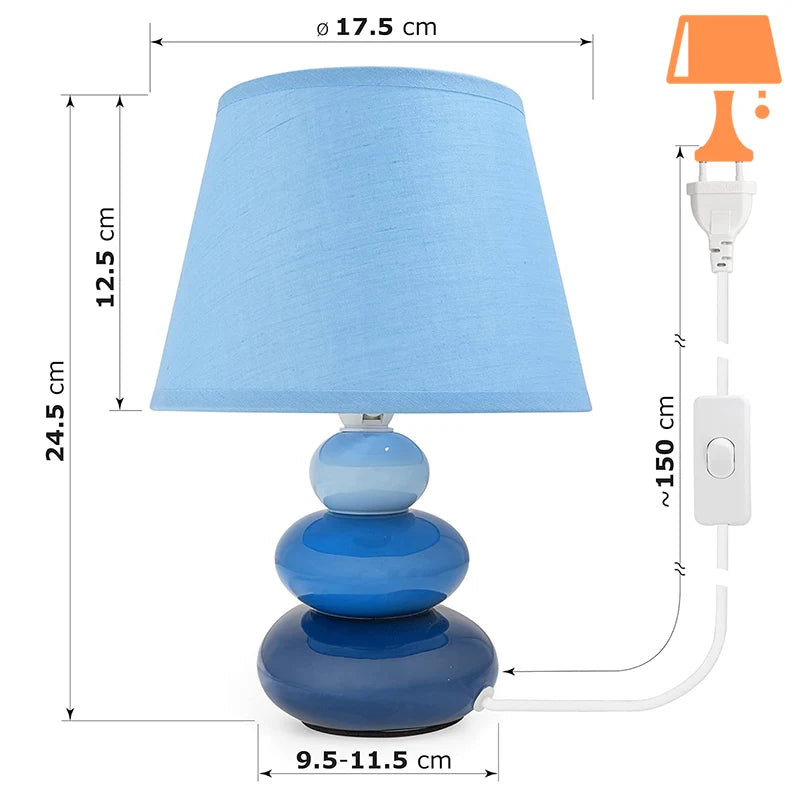 lampe de chevet bleu ciel mesure