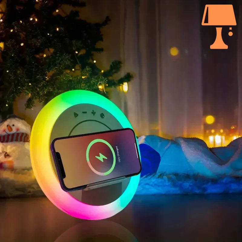 lampe de chevet bluetooth allumée