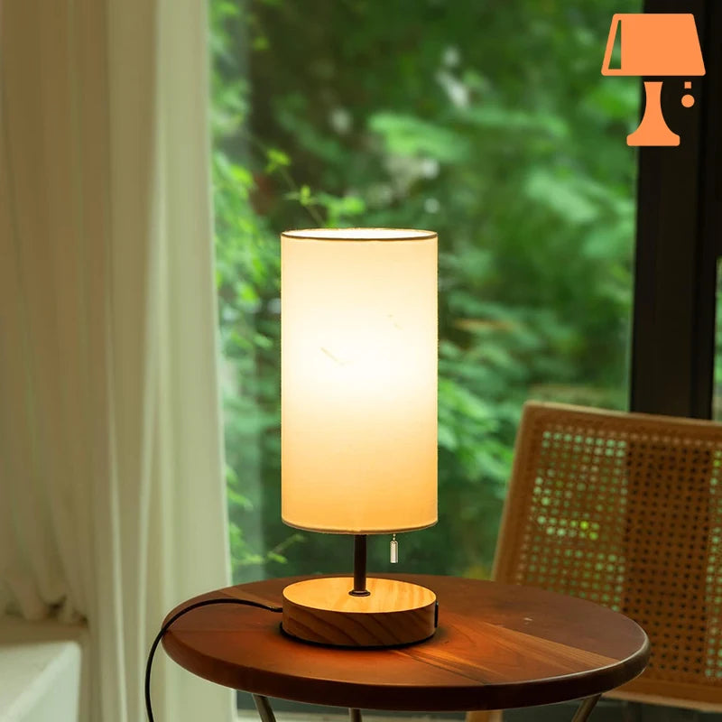 lampe de chevet bois blanc originale