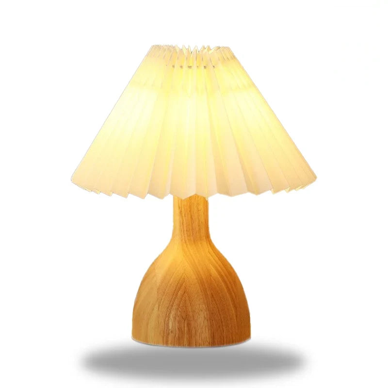 lampe de chevet bois et blanc