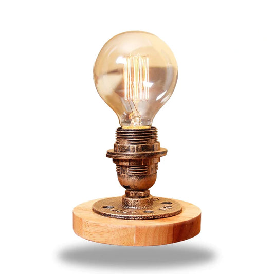 lampe de chevet bois industriel
