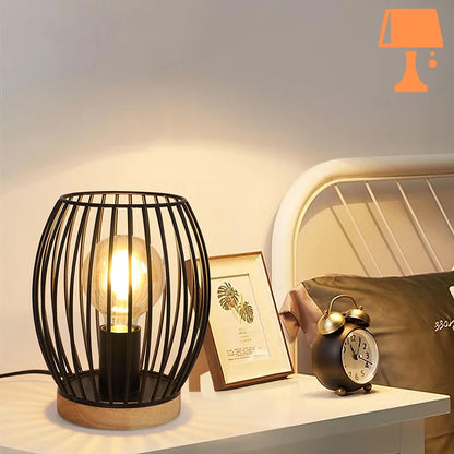 lampe de chevet bois métal chambre