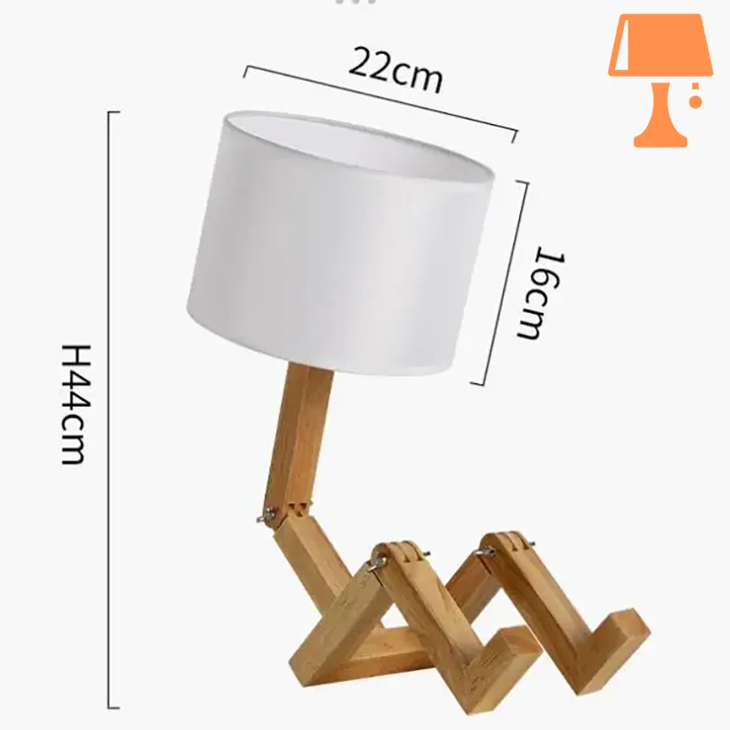 lampe de chevet bonhomme en bois mesure