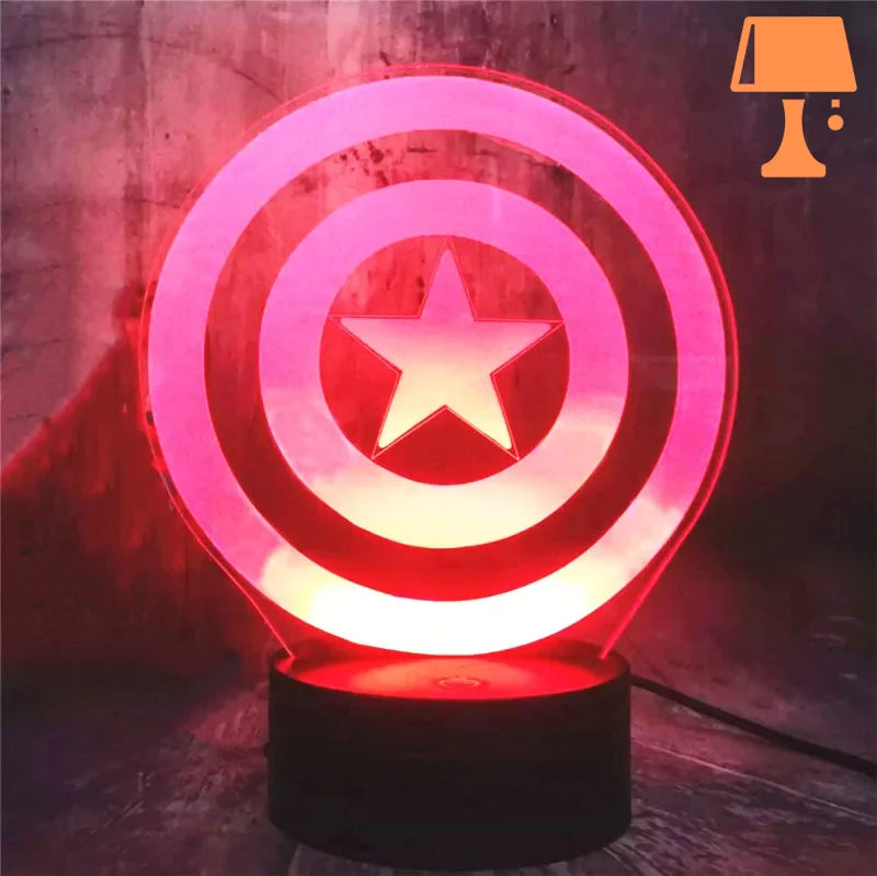 lampe de chevet bouclier captain america