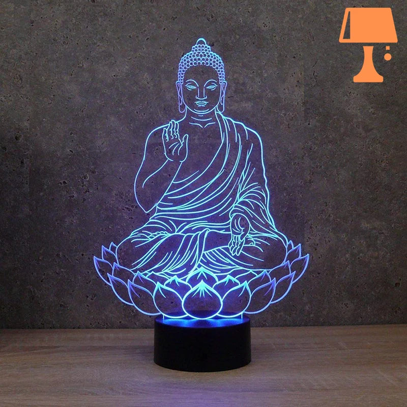 lampe de chevet bouddha bleu